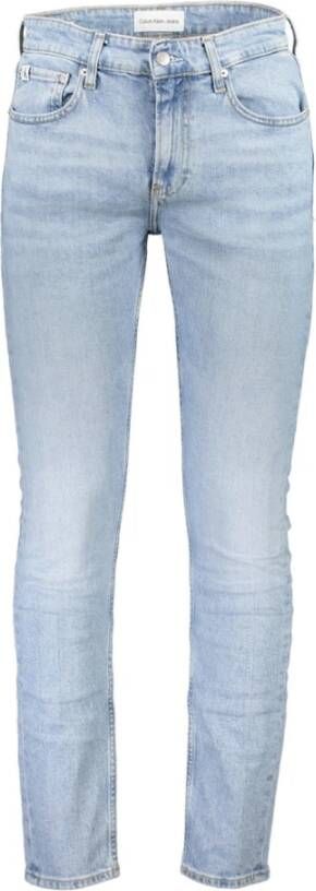 Calvin Klein Slim Fit Jeans met Logo Detail Blauw Heren