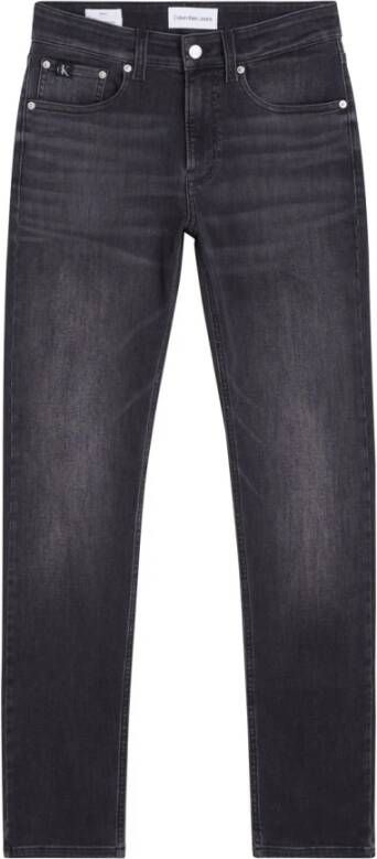 Calvin Klein Smalle zwarte katoenen denim jeans Black Heren
