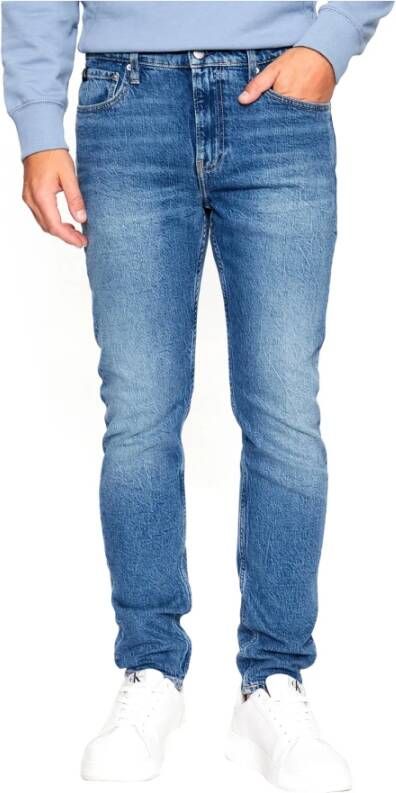 Calvin Klein Slimme Jeans Medium Wassen Blauw Heren