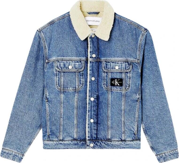 Calvin Klein John Jack met Sherpa Lichtblauwe Denim Blue Heren