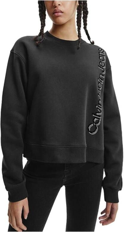 Calvin Klein Spleet crewneck sweatshirt Zwart Dames