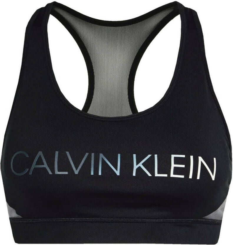 Calvin Klein Wo-Medium Support Sports Bra Black Dames