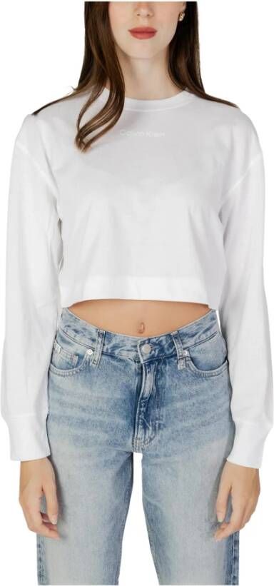 Calvin Klein PW LS Top (Cropped 00Gws3K200) White Dames