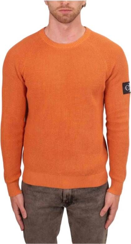 Calvin Klein Stijlvolle Maglia Shirt Oranje Heren