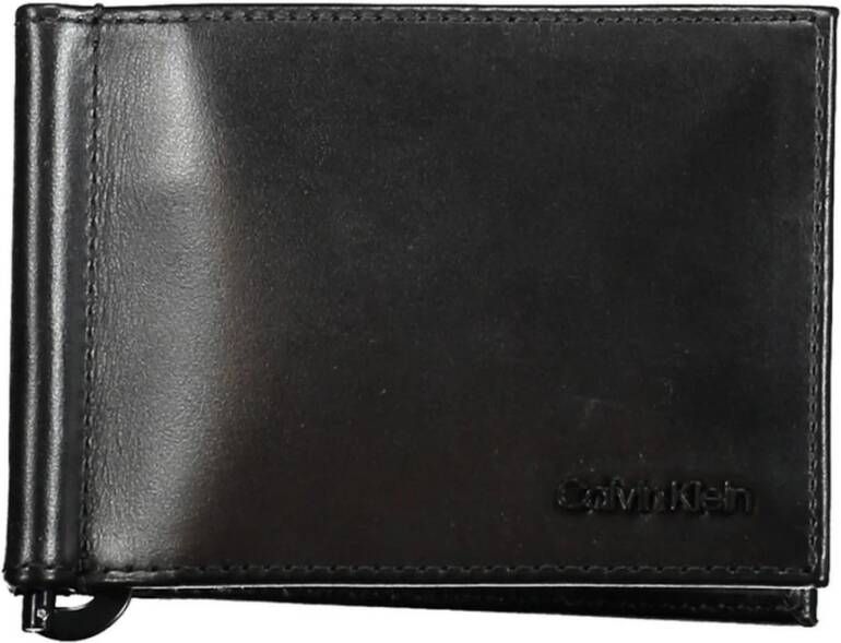 Calvin Klein Stijlvolle RFID-blokkerende portemonnee met geldclip Zwart Heren