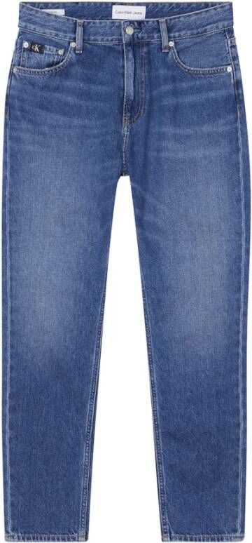 Calvin Klein Blauwe Katoenen Jeans met Gewassen Effect Blue Heren