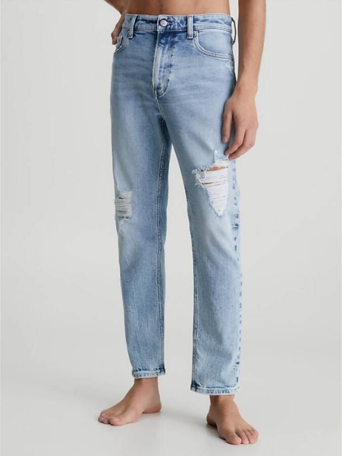 Calvin Klein Lichtblauwe jeans voor heren 5-pocket dad jeans Blauw Heren