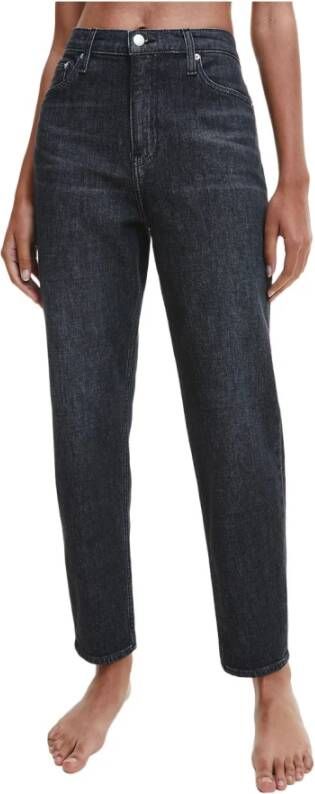 Calvin Klein Straight Jeans met hoge taille en studs Black Dames