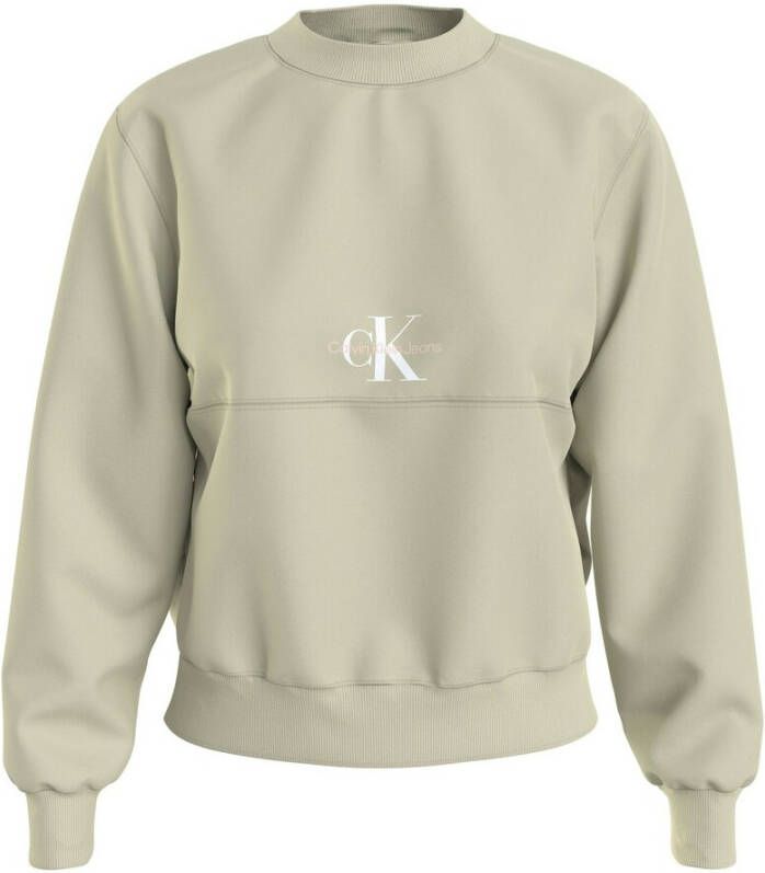 Calvin Klein Groene Geborduurde Crewneck Sweater Green Heren