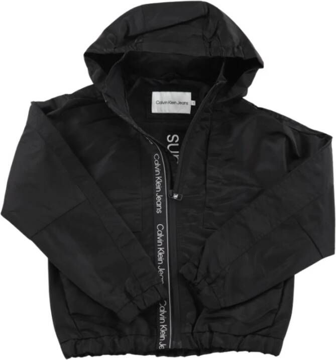 Calvin Klein zomerjas met logo zwart Jongens Gerecycled polyamide (duurzaam) Capuchon 176 - Foto 2