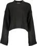 CALVIN KLEIN Dames Truien & Vesten Fluffy Wide Open Sleeves Sweater Zwart - Thumbnail 3