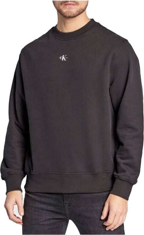 Calvin Klein Jeans Sweatshirt met logoprint model 'MICRO MONOLOGO CREW NECK'