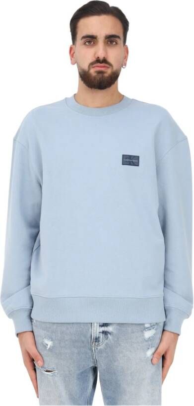 Calvin Klein Jeans Sweatshirt met labelpatch model 'SHRUNKEN BADGE'