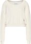 Calvin Klein Lichtgewicht Ribgebreide Sweatshirt Beige Dames - Thumbnail 2