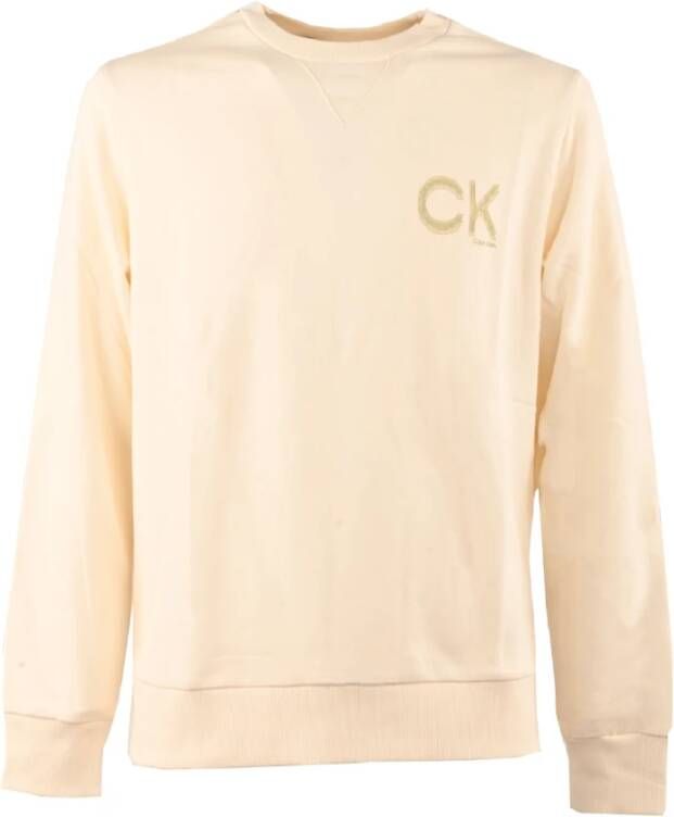 Calvin Klein Witte Heren Sweatshirt Comfortabel en Stijlvol White Heren