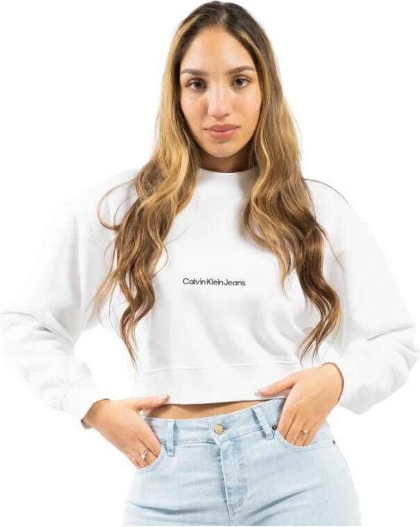 Calvin Klein Jeans Kort sweatshirt met labelstitching