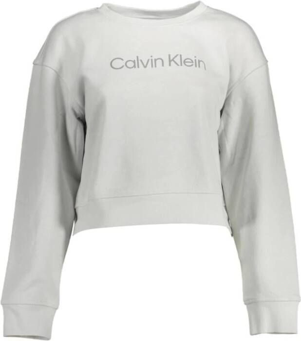 Calvin Klein Reflecterend logo bijgesneden sweatshirt Grijs Dames