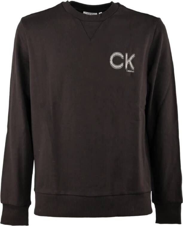 Calvin Klein Sweater STRIPED CHEST LOGO SWEATSHIRT van puur katoen