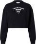 Calvin Klein Varsity Logo Crewneck Sweatshirt Zwart Black Dames - Thumbnail 2