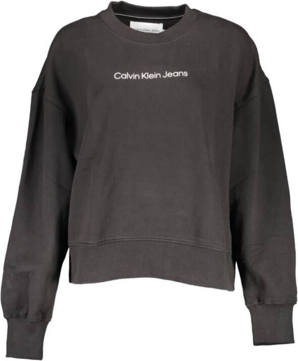 Calvin Klein Sweatshirt Shrunken institutional crew neck met -logo-opschrift op borsthoogte