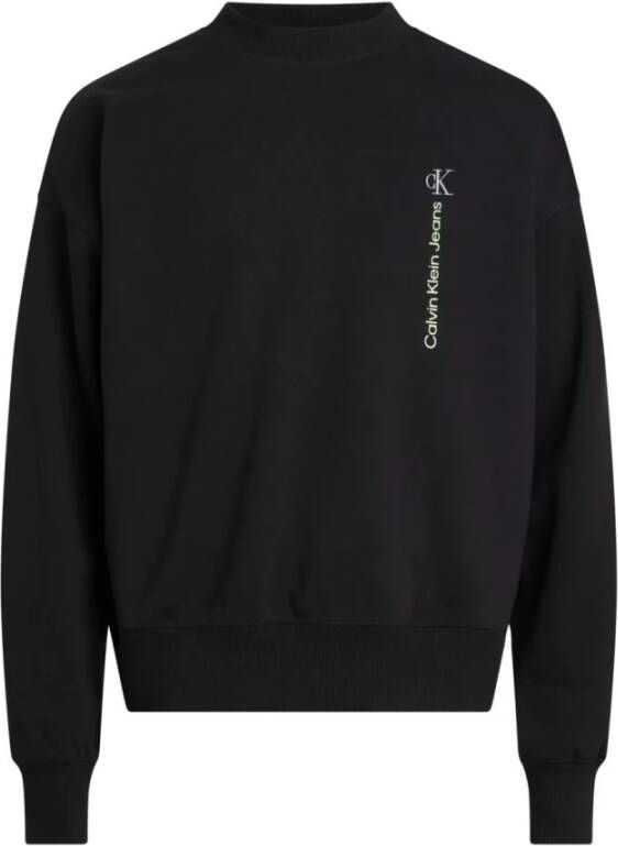 Calvin Klein Jeans Vertical Institution Heren Sweatshirt Black Heren