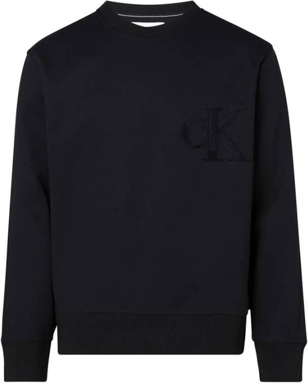 Calvin Klein Zwart Pak Chenille Crew Neck Sweater Black Heren