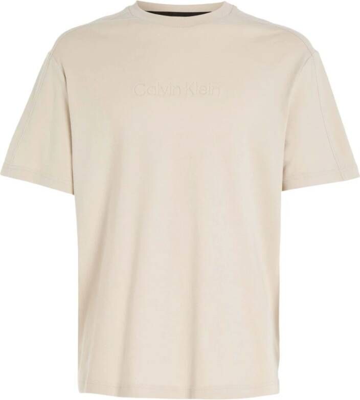 Calvin Klein Heren T-shirt met bedrukt logo Beige Heren