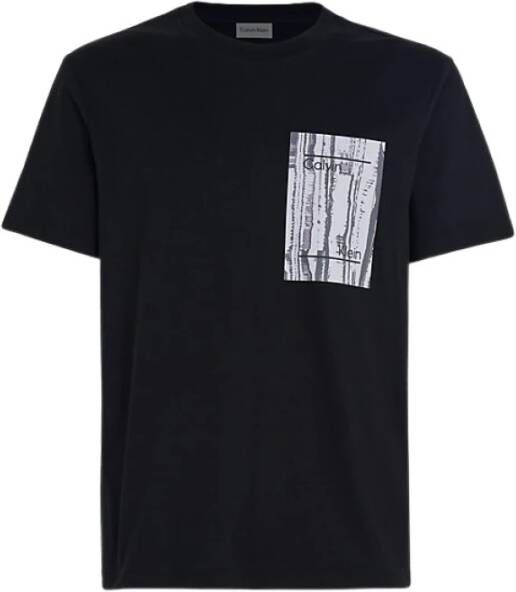 Calvin Klein T-Shirt- CK Concrete Chest Print S S Zwart Heren