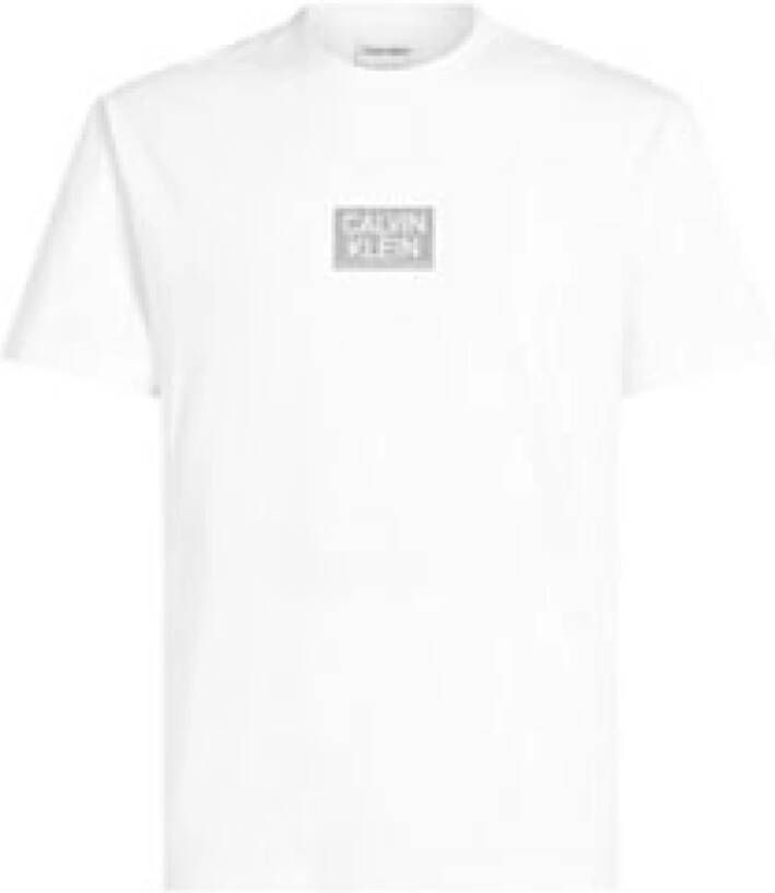 Calvin Klein T-Shirt- CK S S Gloss Stencil Logo Wit Heren