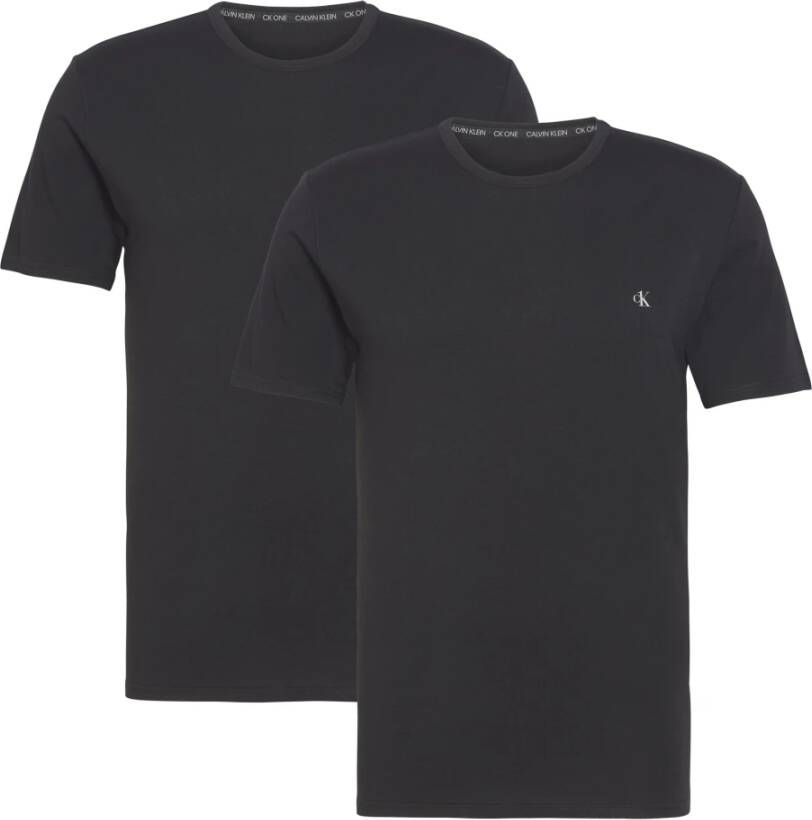 Calvin Klein T-shirt crewek 2-pack Zwart Heren
