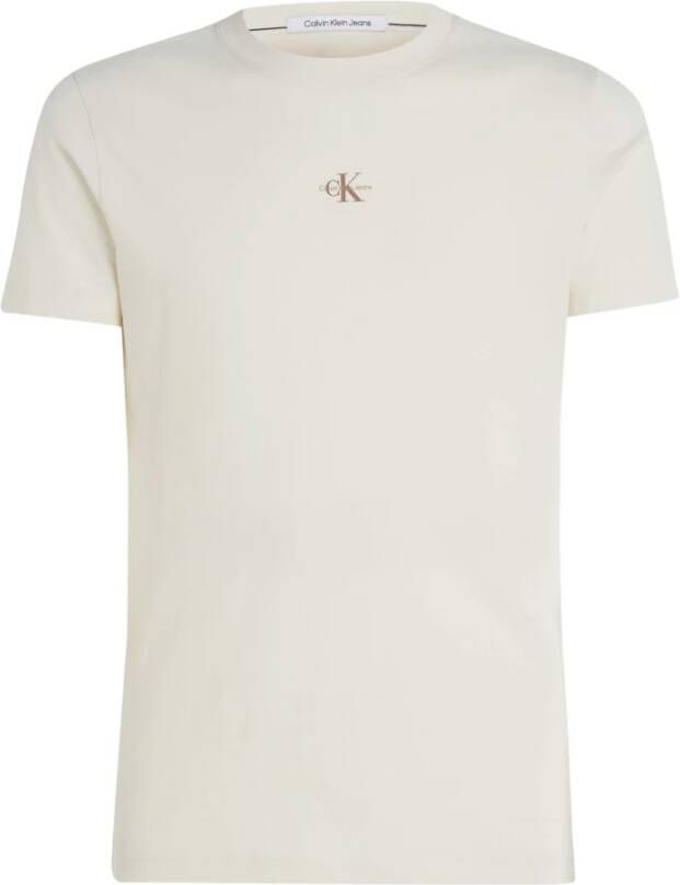 Calvin Klein T-shirt ecru J20J220300 YBI Wit Dames