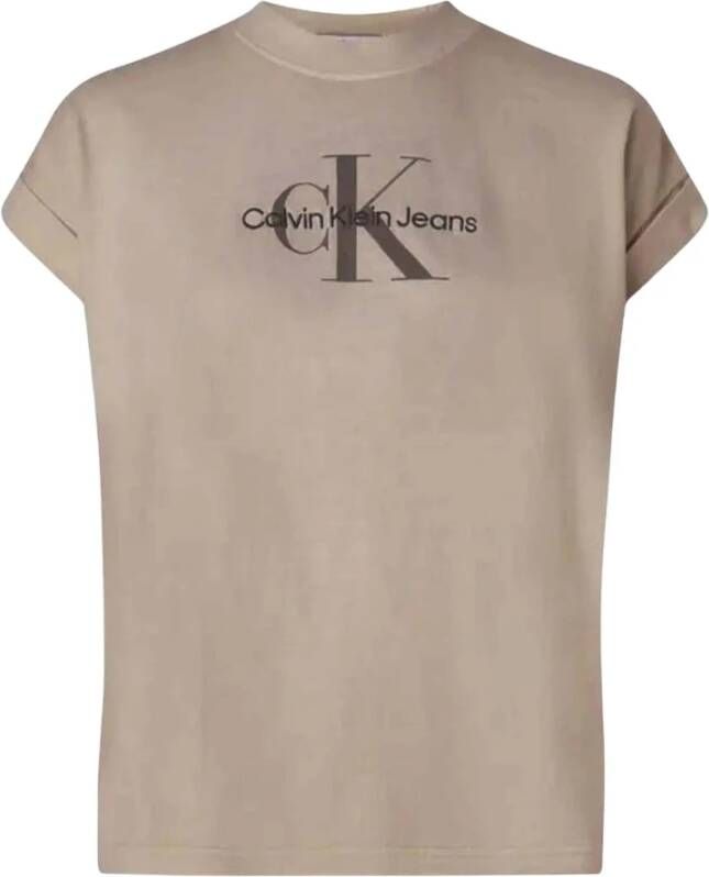 Calvin Klein Jeans Mineral DYE TEE J20J221562Aci Beige Dames