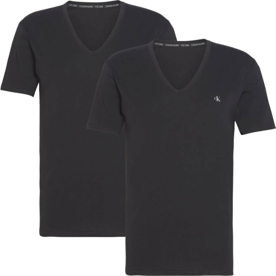 Calvin Klein T-shirt V-hals 2-pack Zwart Heren