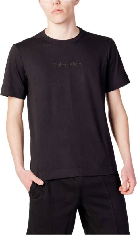 Calvin Klein Heren Zwart Beauty Katoenmix T-shirt met Logo Zwart Heren
