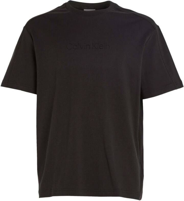 Calvin Klein Zwarte katoenen T-shirt met tonale logo Black Heren