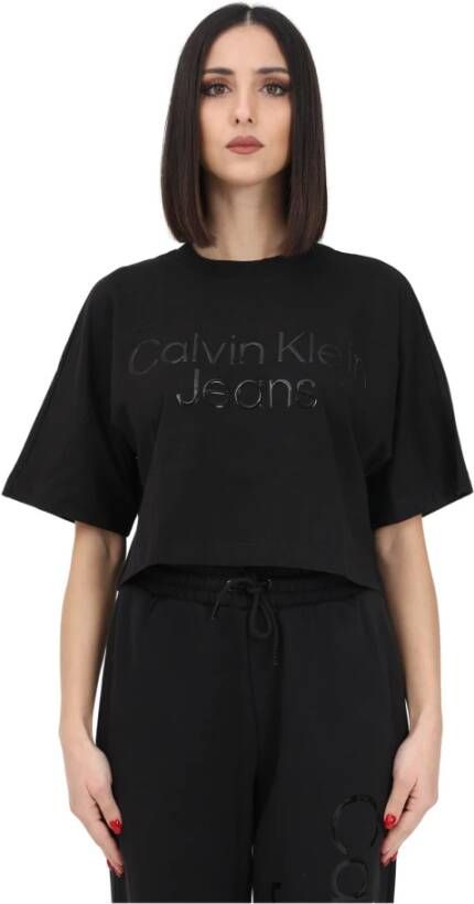 Calvin Klein T-shirts and Polos Black Zwart Dames