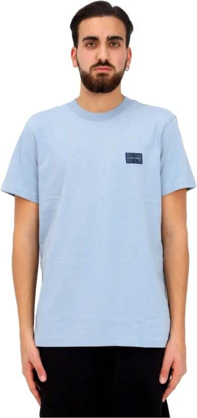 Calvin Klein T-shirts and Polos Clear Blue Blauw Heren