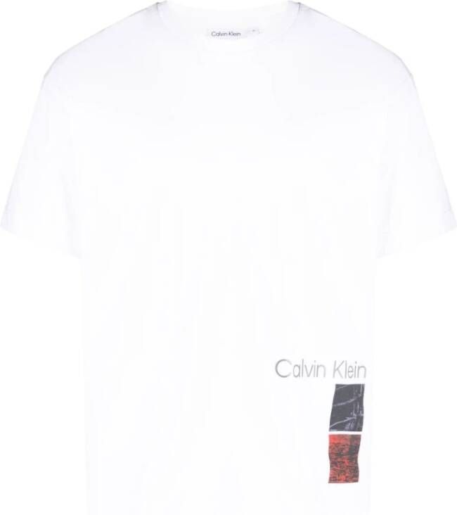 Calvin Klein Heren biologisch katoenen T-shirt wit White Heren