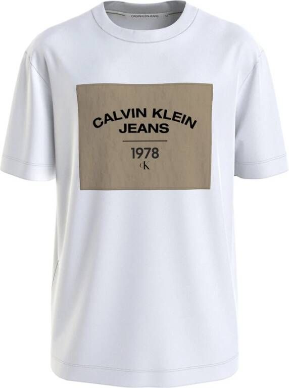 Calvin Klein Canvas Curve Graphic Half Mouw T-shirt White Heren