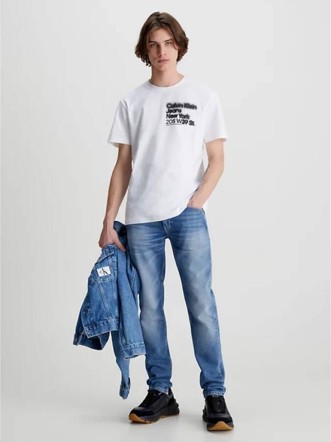 Calvin Klein Jeans T-shirt met labelprint model 'BLURRED ADDRESS'
