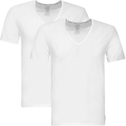 Calvin Klein Upgrade V-Hals T-Shirt 2-Pack White Heren