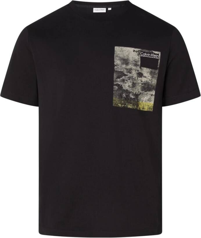 CK Calvin Klein T-shirt van puur katoen met label- en motiefprint