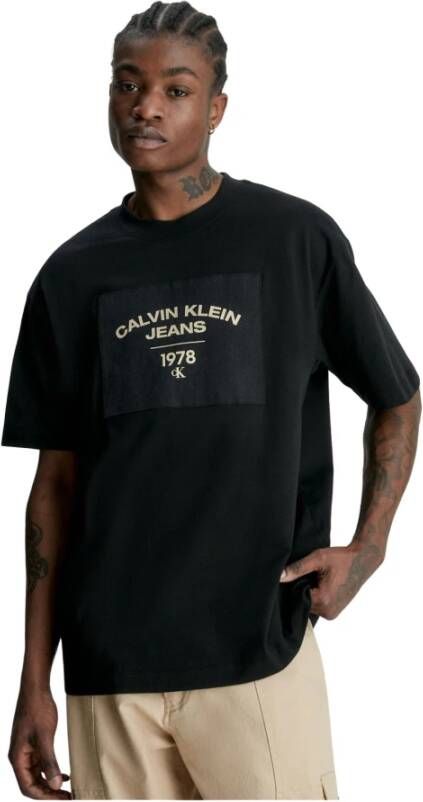Calvin Klein Curve Graphic T-Shirt Zwart Logo Black Heren
