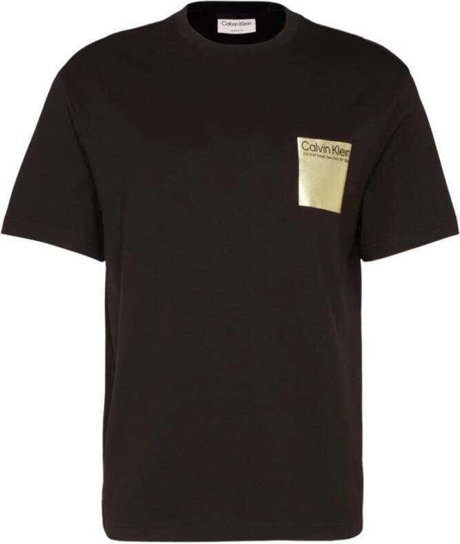 CK Calvin Klein T-shirt van puur katoen met label- en motiefprint