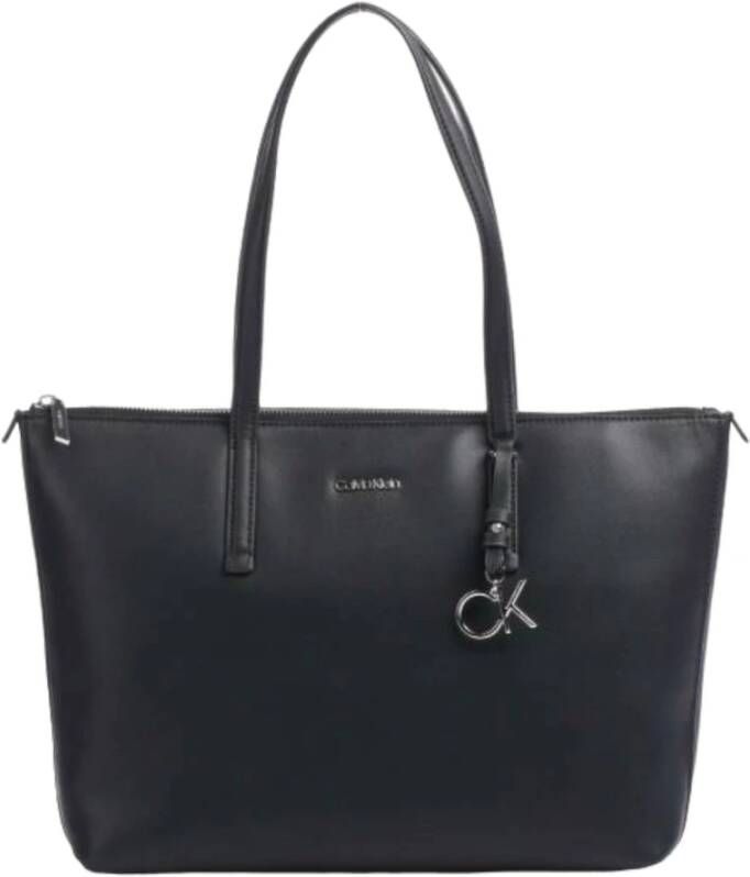 Calvin Klein Must Shopper Tas van Eco Leer Zwart Dames