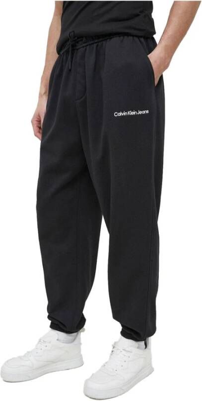 Calvin Klein Jeans Logo Sweatpants met relaxte pasvorm Black Heren