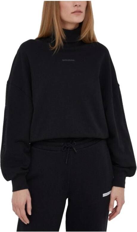 Calvin Klein Trimrolek logo sweatshirt Zwart Dames