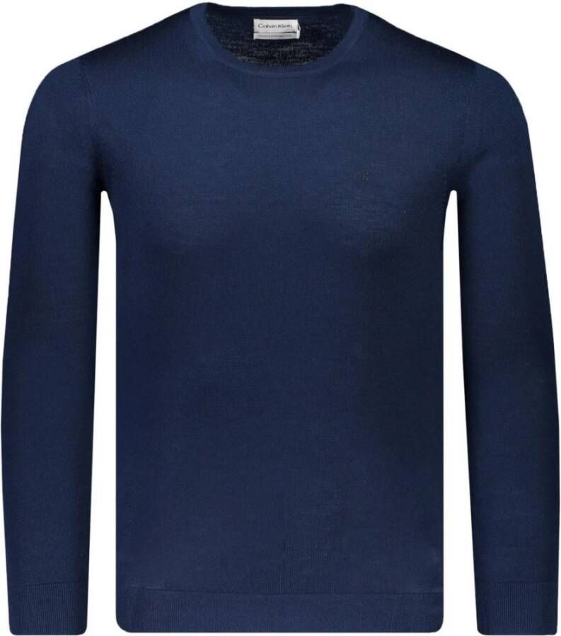 CALVIN KLEIN Heren Truien & Vesten Superior Wool Crew Neck Sweater Donkerblauw - Foto 4