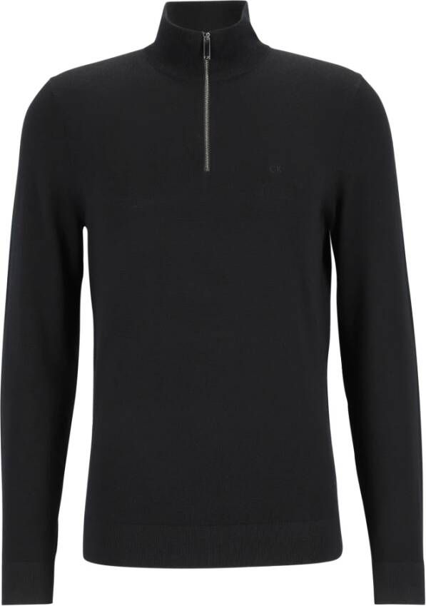 Calvin Klein Trui- CK Merino Quarter ZIP Zwart Heren