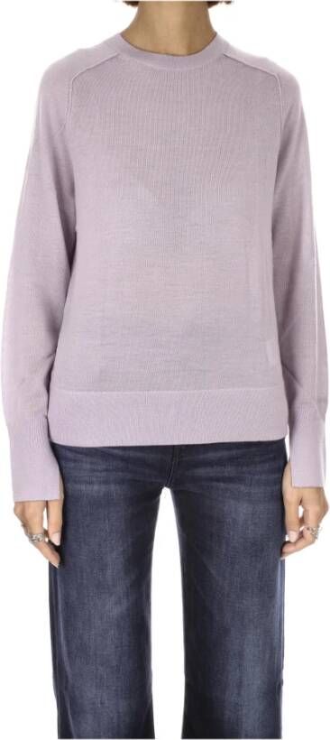 Calvin Klein Gezellige wollen gebreide trui met uniek mouwontwerp Purple Dames